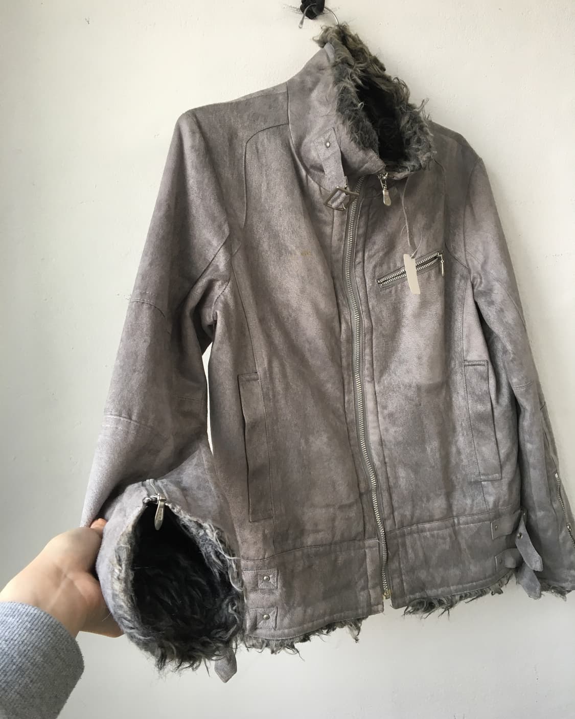 Fake fur trimming belted mustang 상품이미지4