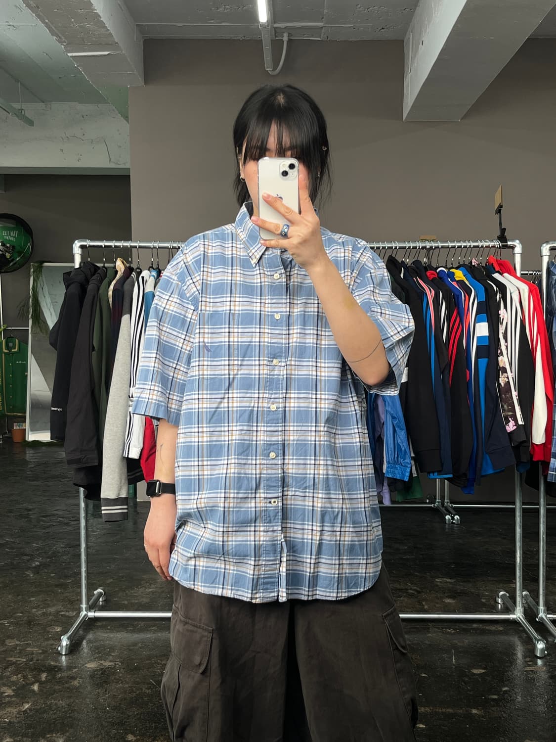 노티카 체크 반팔 셔츠 상품이미지1