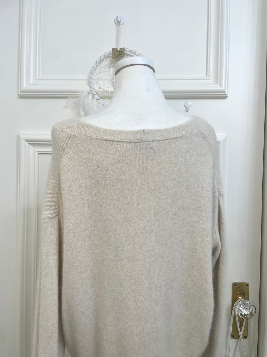 ivory melange angora loose cardigan&lace 상품이미지4