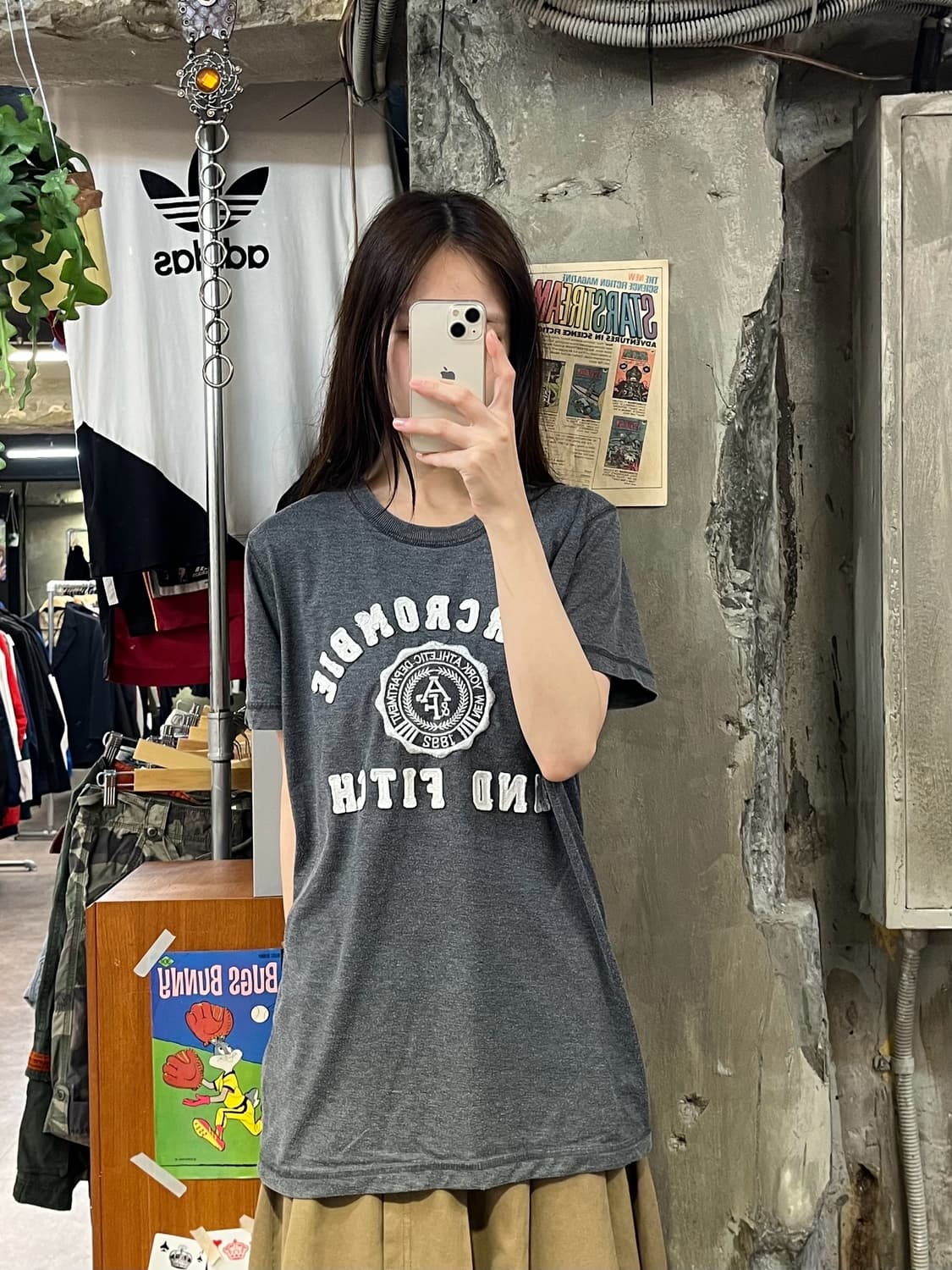 아베크롬비 반팔티 차콜 L #csz598 상품이미지2
