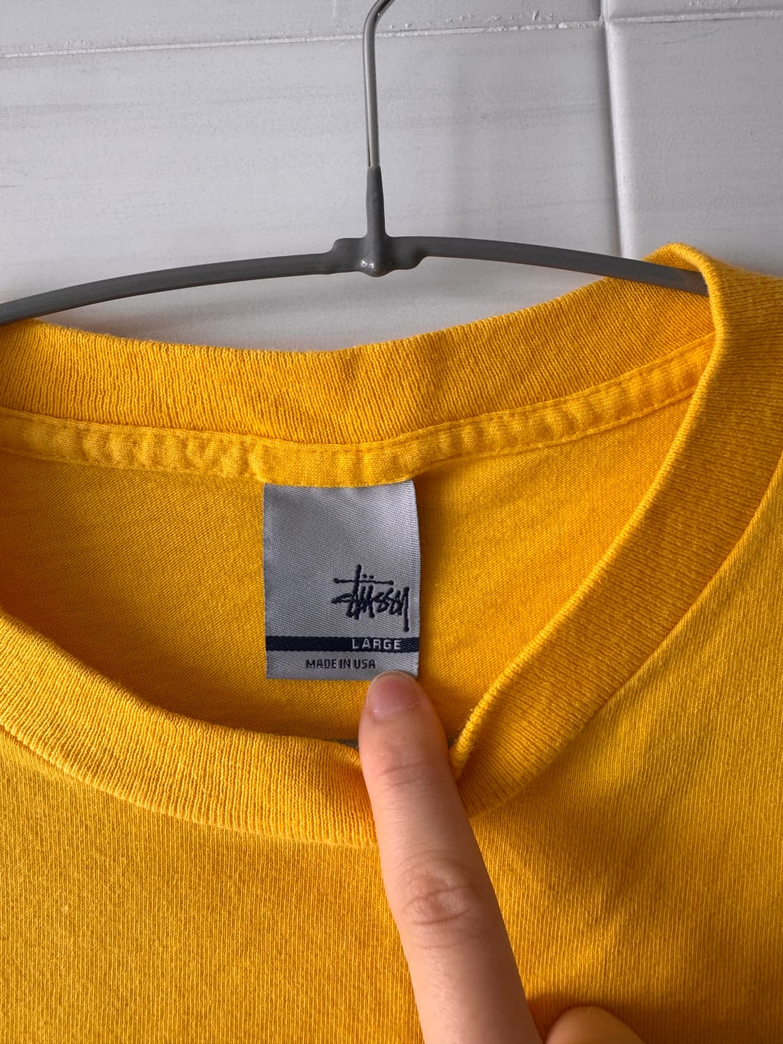 Stussy 스투시 옐로우 반팔 L 상품이미지3