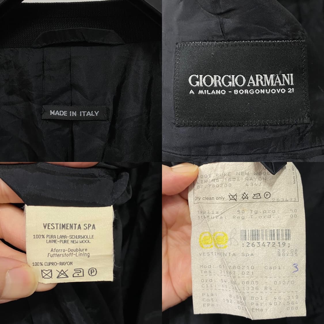 조르지오 아르마니 ITALY 퓨어울 싱글 블레이저 상품이미지8