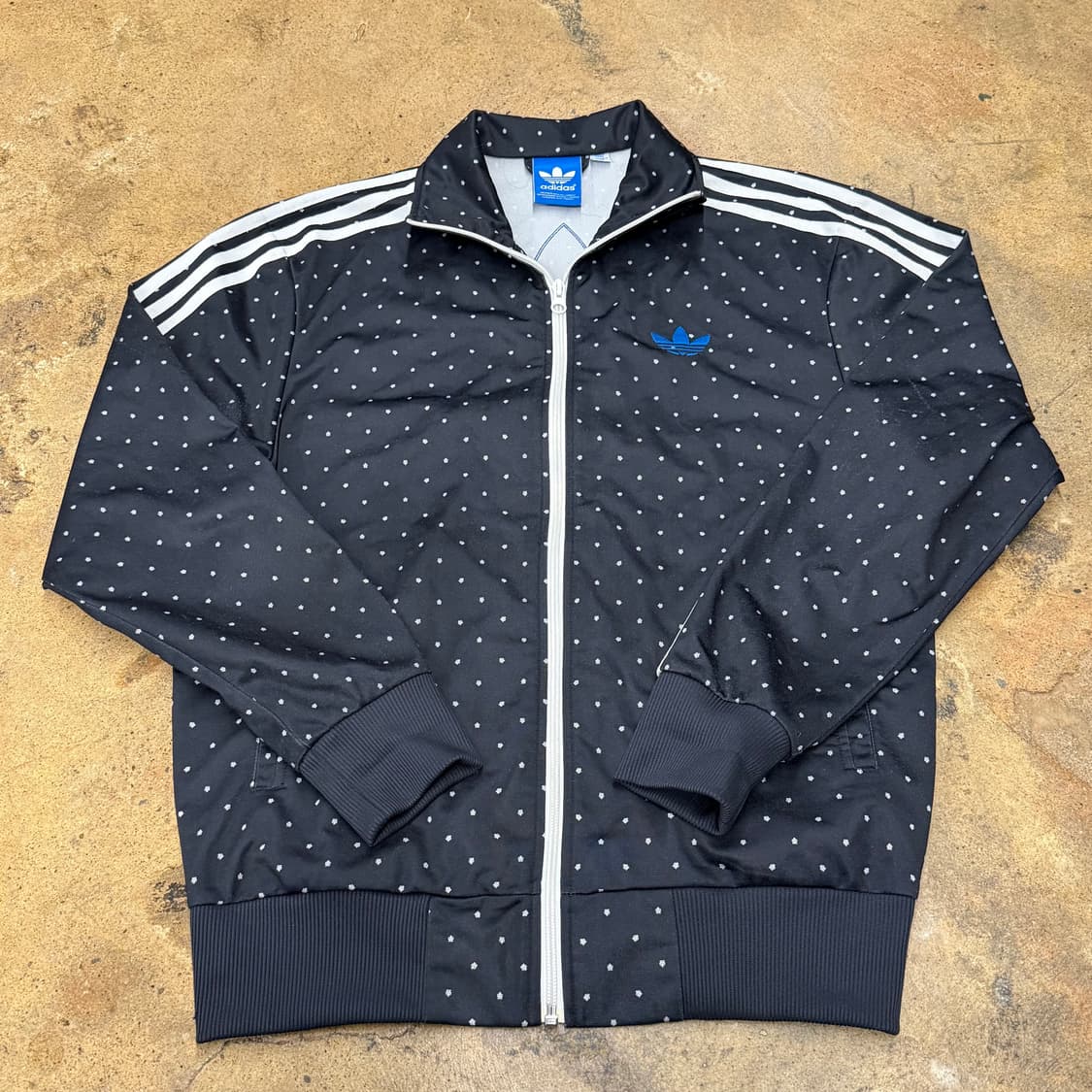 아디다스 블랙 도트 땡땡이 파이어버드 백로고 져지 트랙탑 100 상품이미지2