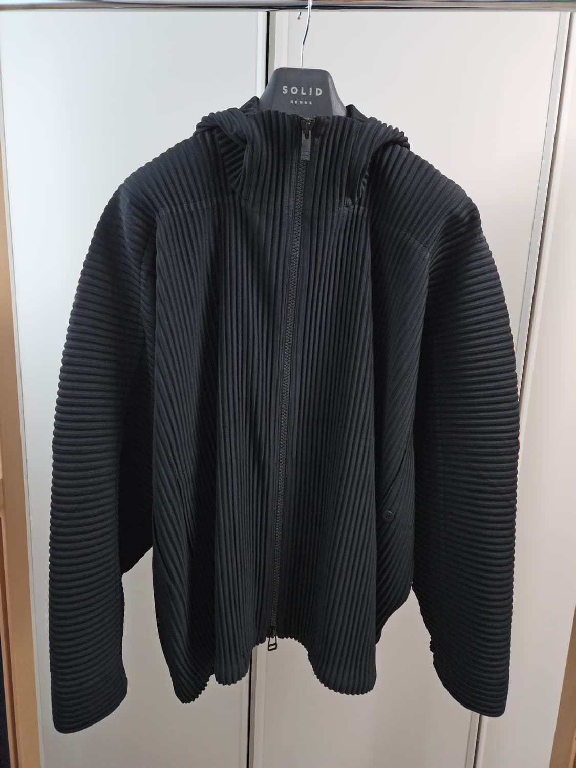 옴므플리세/ 25년 5월 먼슬리 오버사이즈 후드 집업 블랙/ 3 상품이미지1