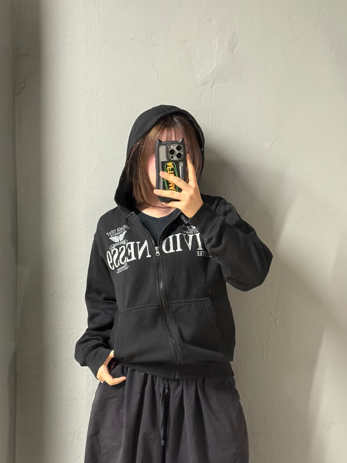 back skull printing hood zip-up 상품이미지2
