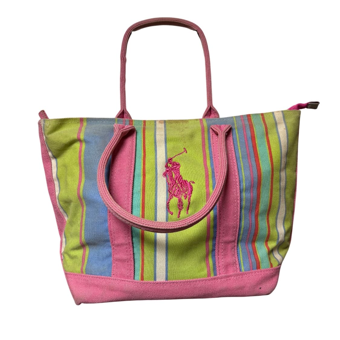 폴로 랄프로렌 빅포니 스트라이프 코튼 토트백 상품이미지1