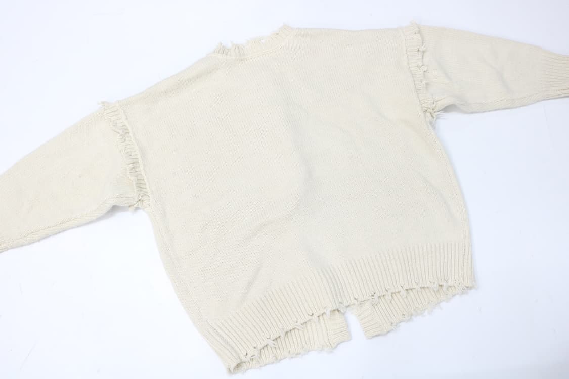 아이보리 데미지 빈티지 니트 가디건 상품이미지7