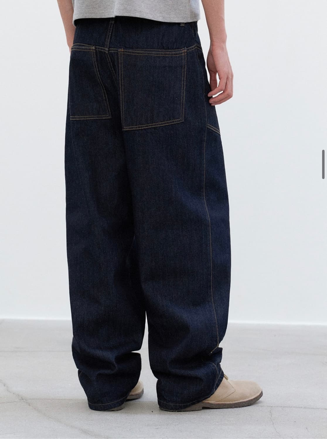 (새상품) 르아르 - 커브드 와이드 생지 데님 팬츠 상품이미지8