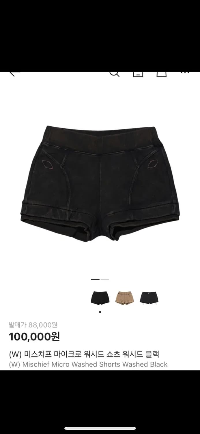 미스치프 마이크로 워시드 쇼츠 반바지 블랙 상품이미지1