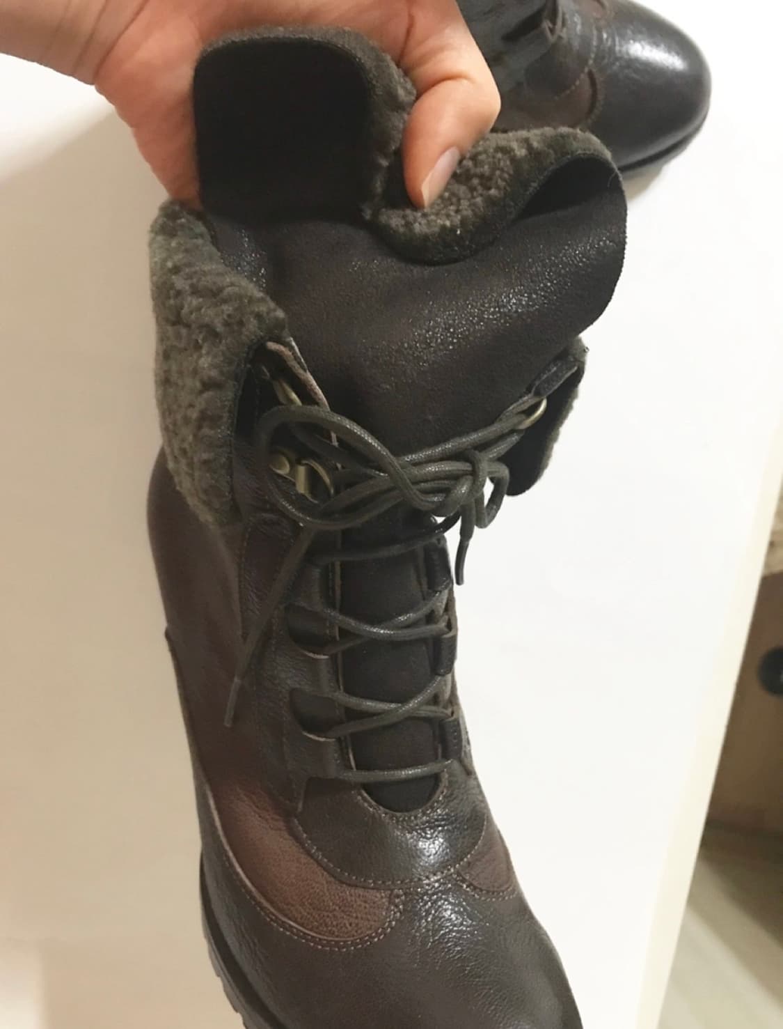 무크ㅡ천연가죽+천연 양털 앵클 부츠 235/상태최상 상품이미지5