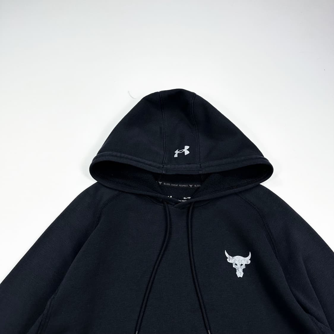 언더아머 로고 트레이닝 블랙 후드티 (XL) 상품이미지1