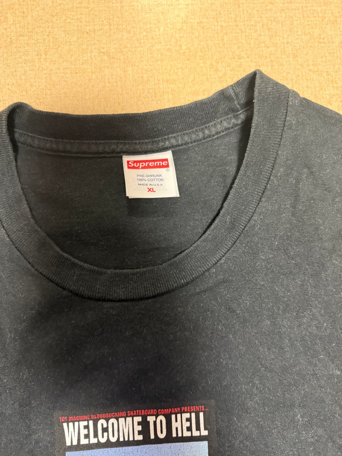 슈프림 x 토이 머신 웰컴 투 헬 티셔츠 블랙, XL 상품이미지5