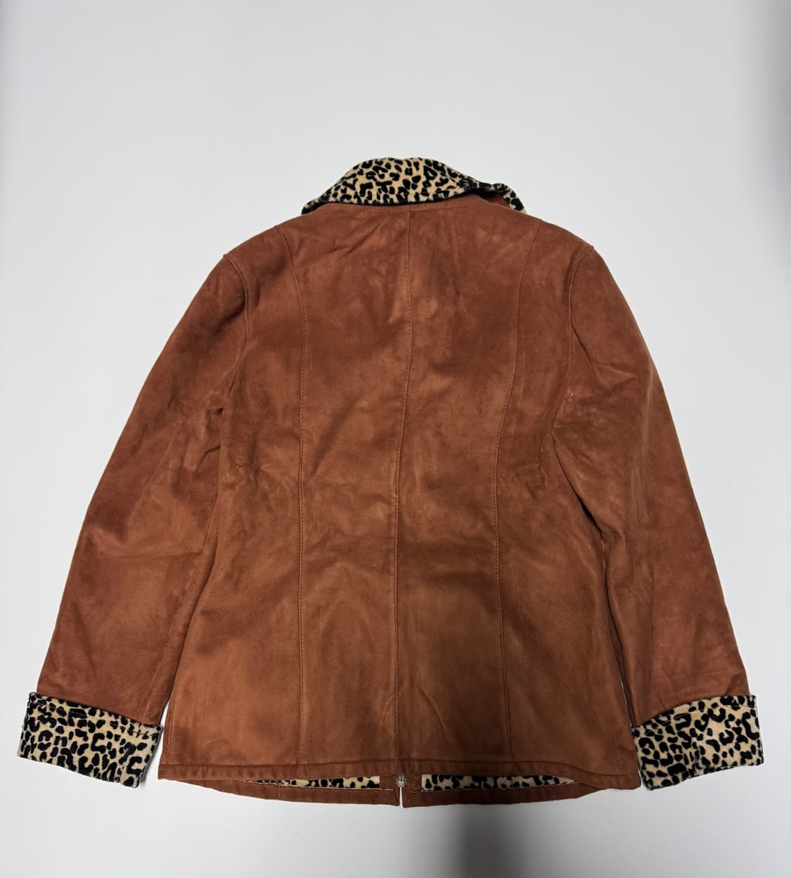 여성 빈티지 y2k 페이크 스웨이드 레오파드 자켓 상품이미지2