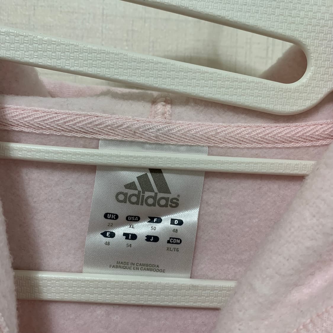 아디다스 딸기우유 핑크 로고 후드티 희귀 대장 코튼 면 기모 후드 티셔츠 상품이미지2