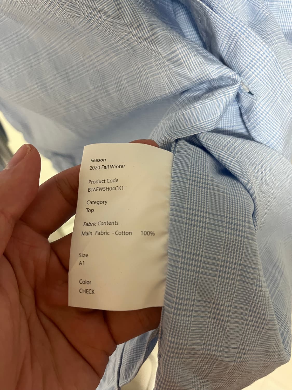 아더에러 블루 체크 셔츠 상품이미지8