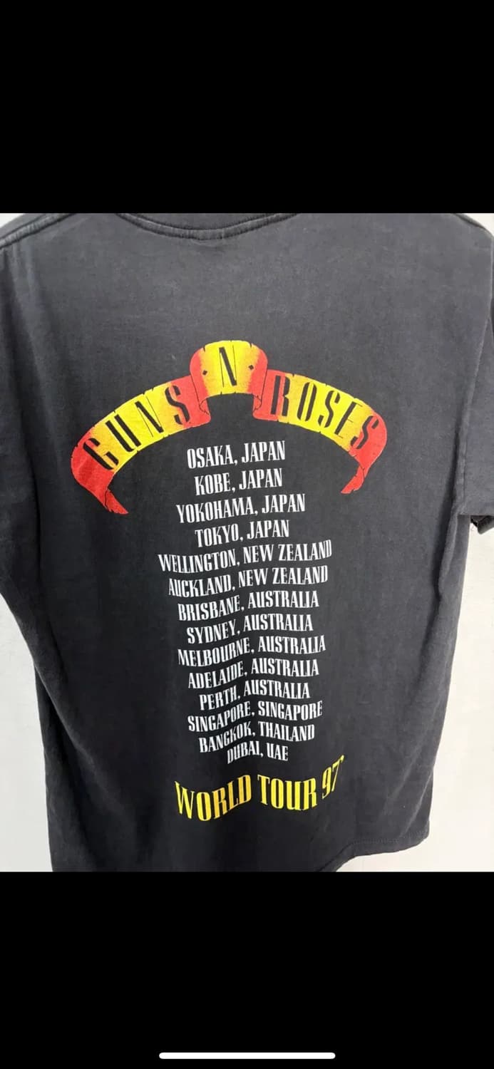 빈티지 Guns N Roses 밴드 아트워크 블랙반팔 H2501 상품이미지5