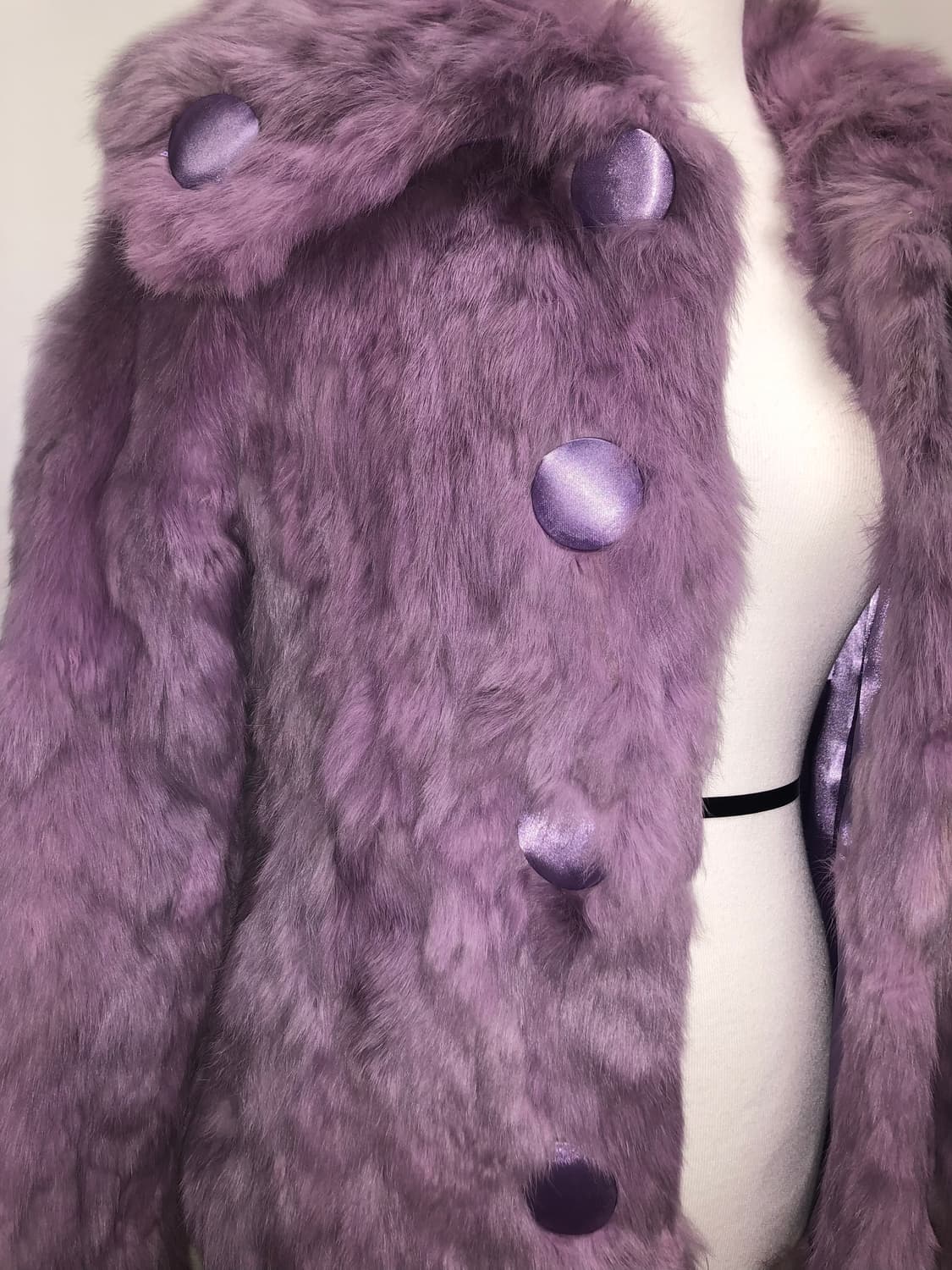 빈티지 구제 y2k 키치 갸루 보라 리얼 래빗퍼 자켓 상품이미지1