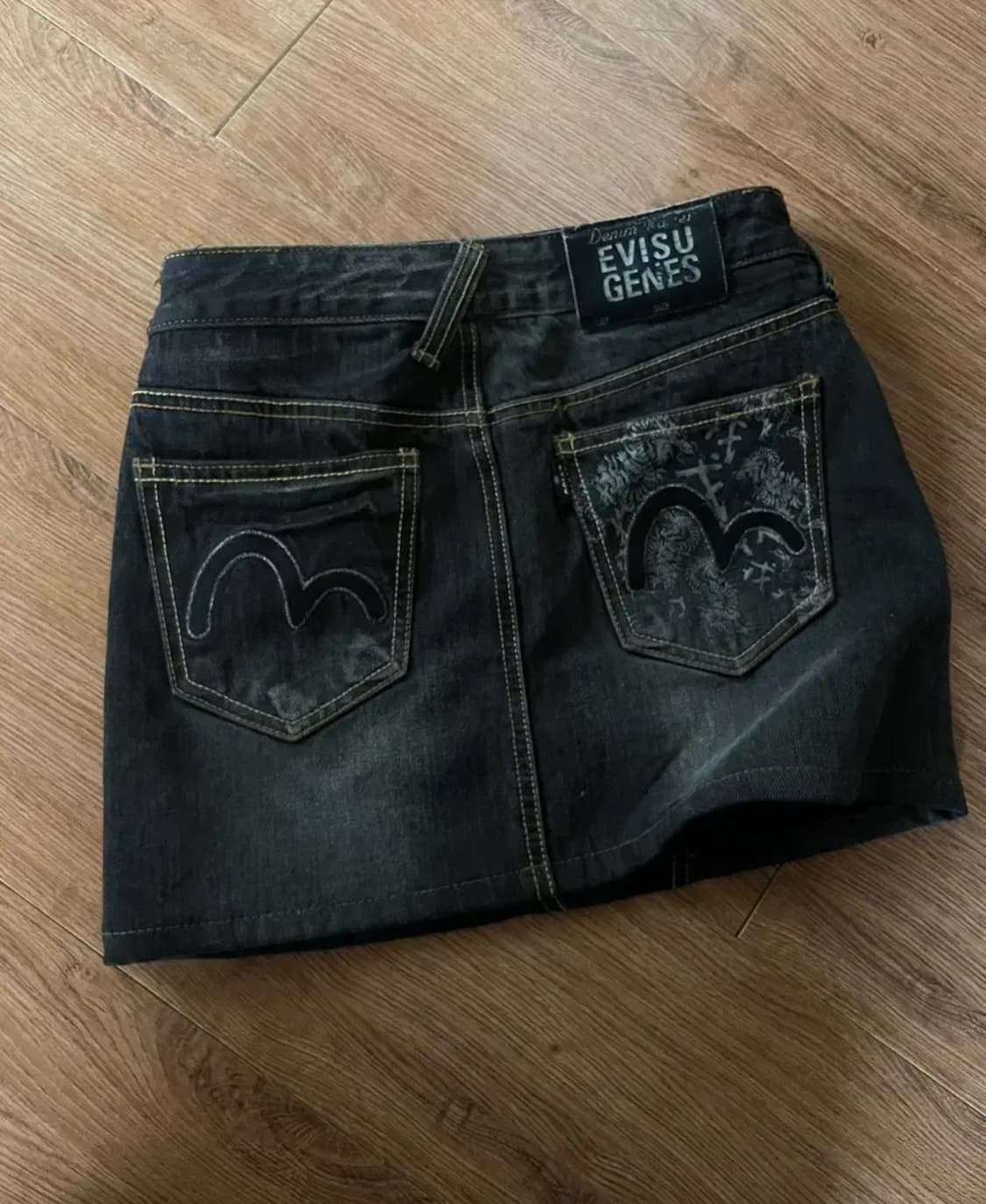 Evisu black denim skirt 상품이미지3