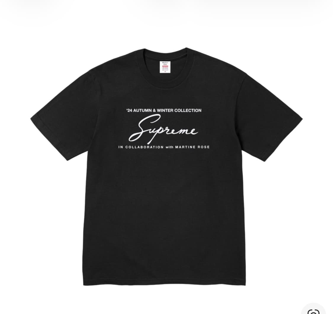 슈프림 x 마틴 로즈 티셔츠 블랙 - 24FW XL 사이즈 판매 상품이미지1