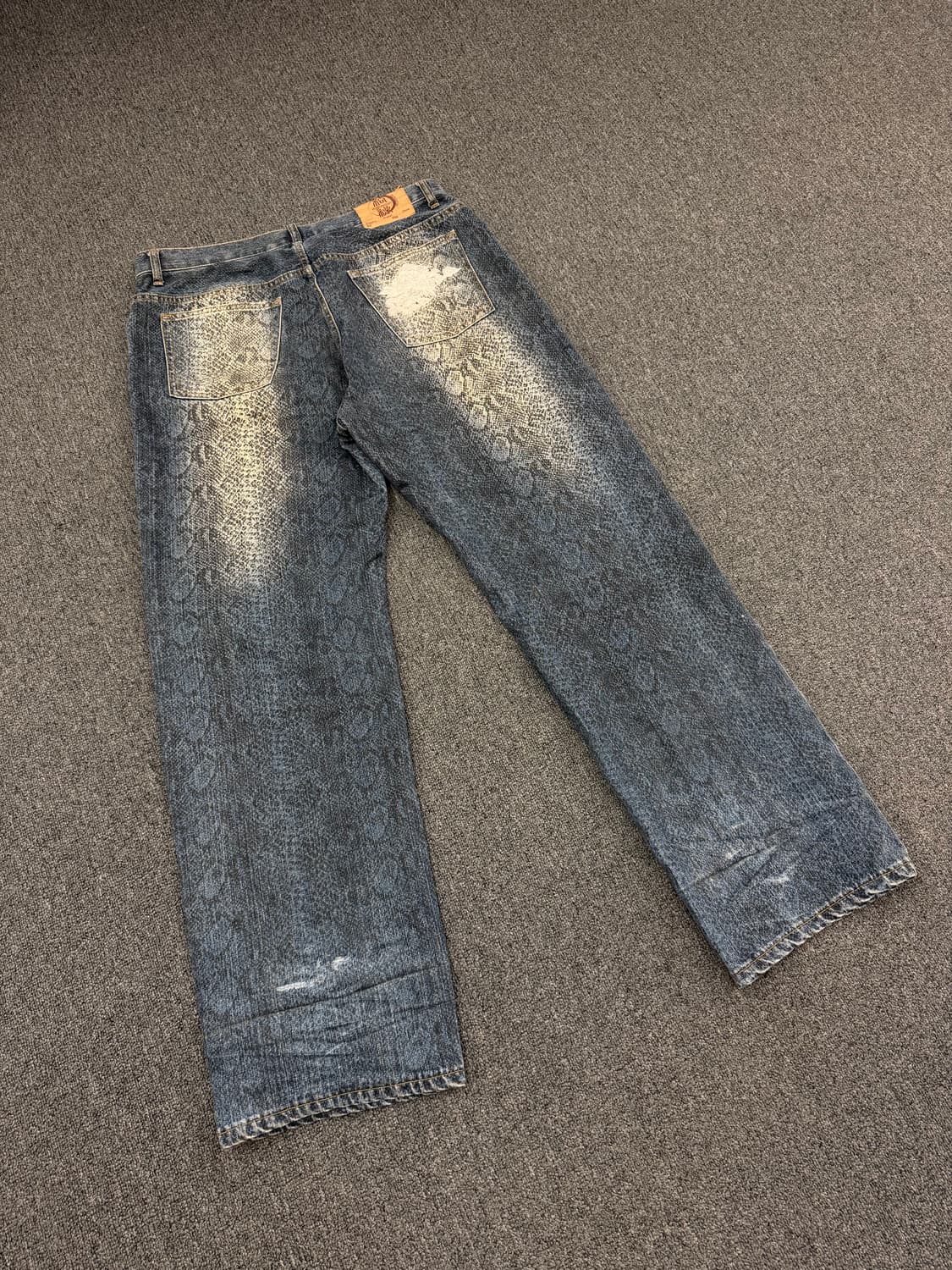 38)카라쿠리 타마시 빈티지 용 자수 데님팬츠 상품이미지5