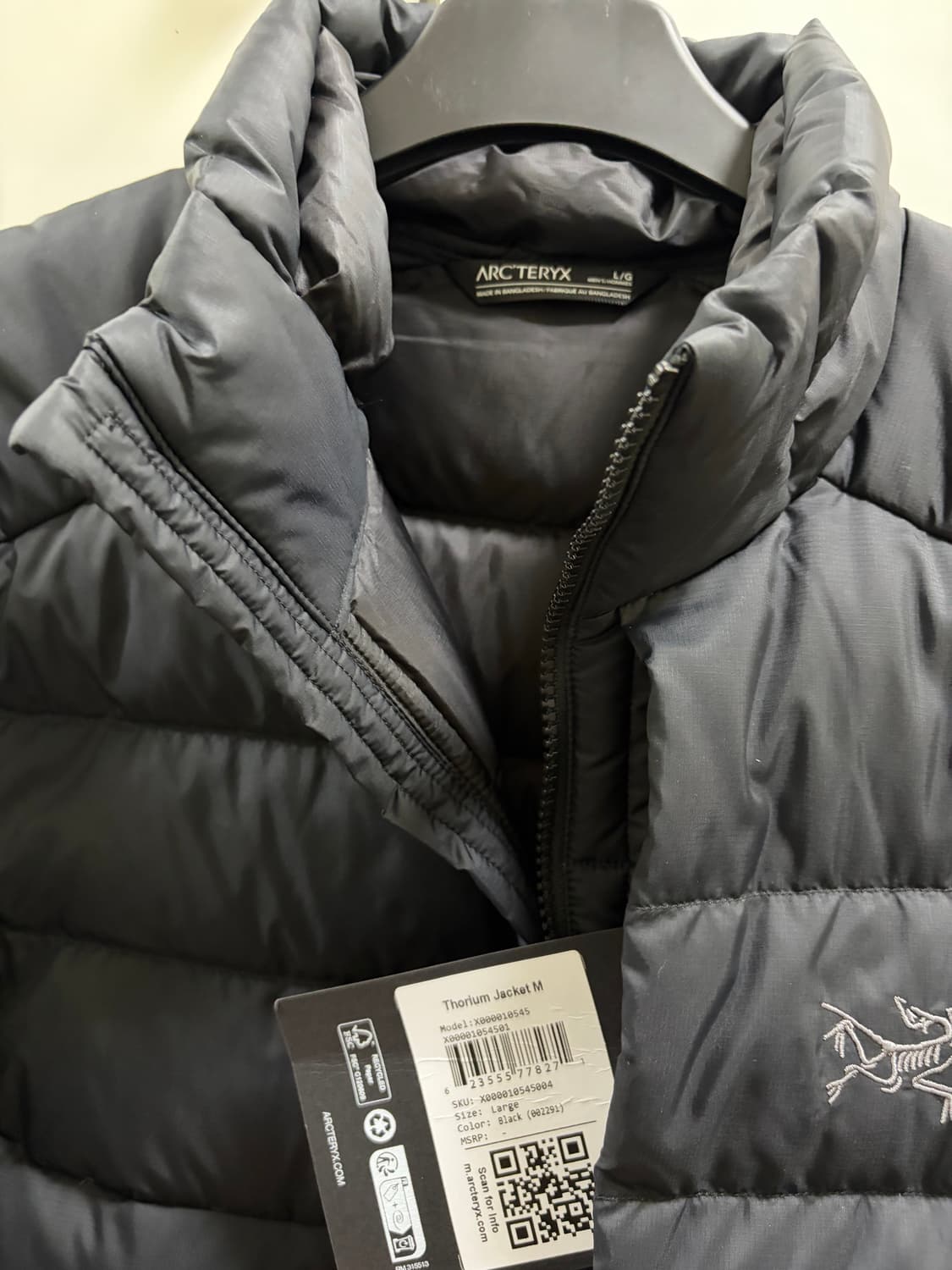 L)아크테릭스 토륨 논후디 블랙 상품이미지1