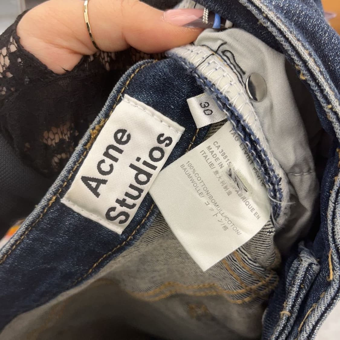 아크네스튜디오 그런지룩 컷팅 스판 데님팬츠 30인치 C07632 상품이미지6