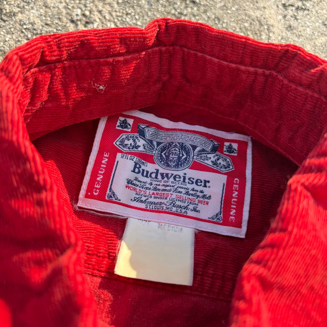 90s 버드와이저 빈티지 코듀로이 셔츠 M 상품이미지5