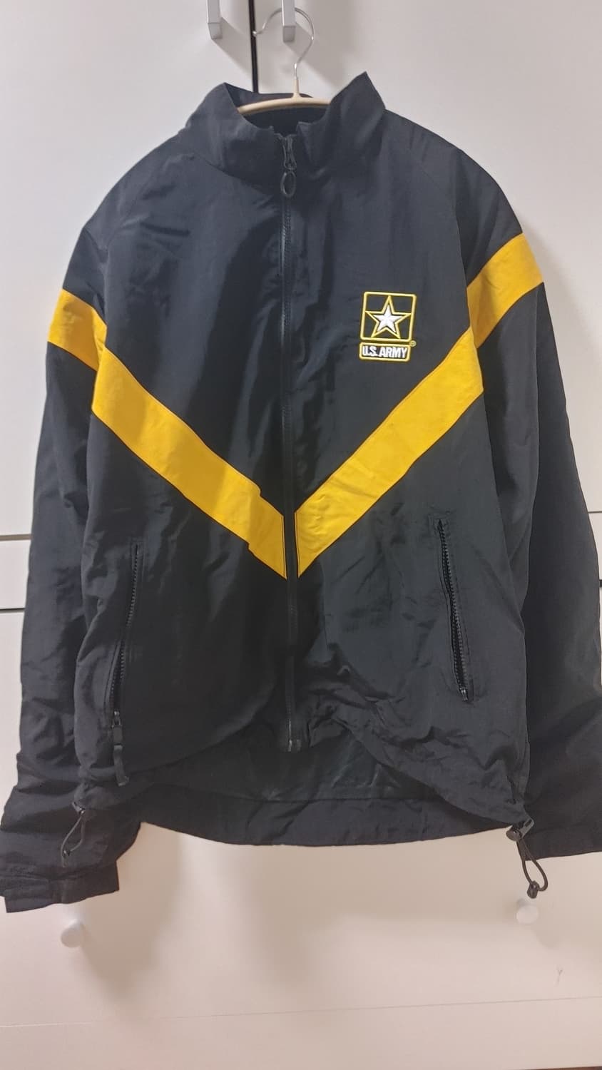 미군 U.S.ARMY 블랙/옐로우 바람막이 S 상품이미지1