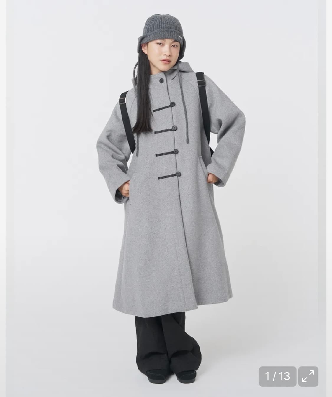 Hoodie long duffle Coat GREY 상품이미지2