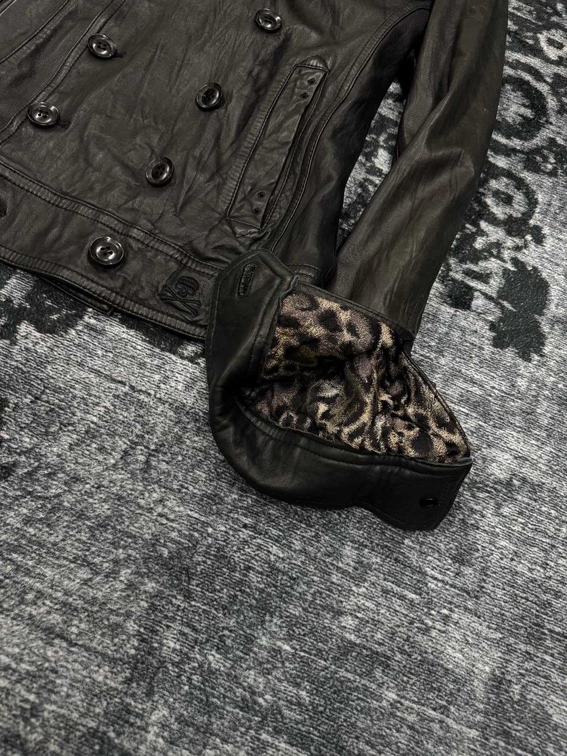 Roen 00s archive double leather jacket 상품이미지6