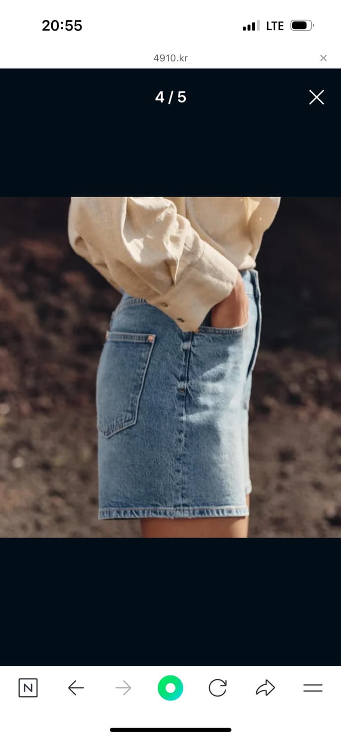 [ZARA] 맘핏 하이라이즈 쇼츠 미디움 블루 38 상품이미지2