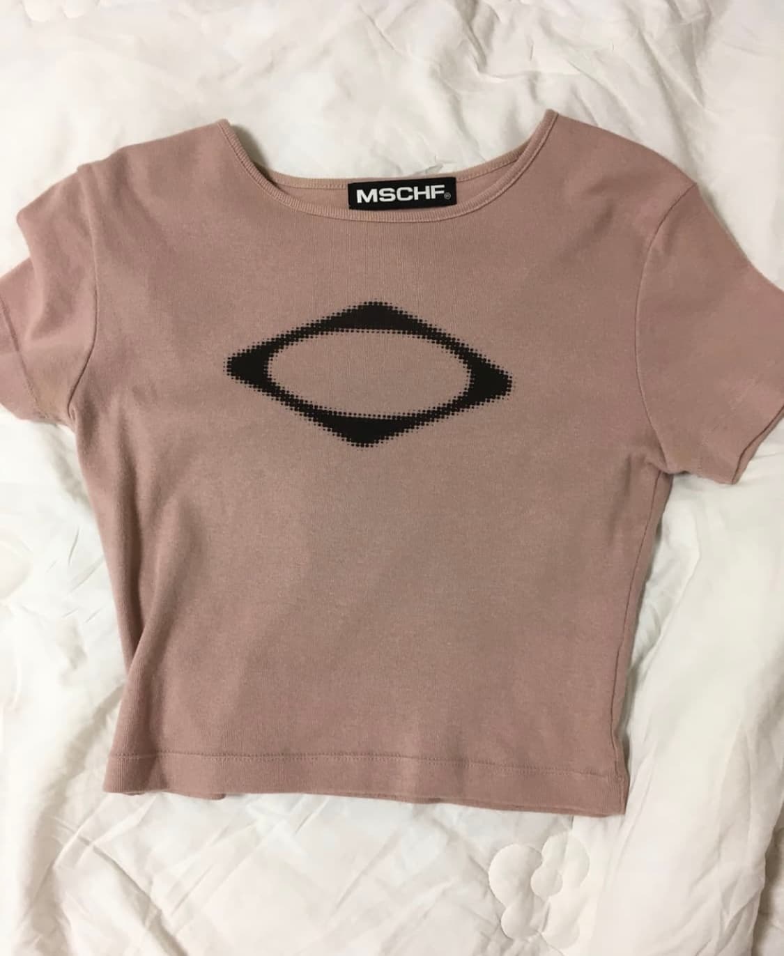 미스치프 롬버스 블러 티셔츠 더스티 핑크 상품이미지2