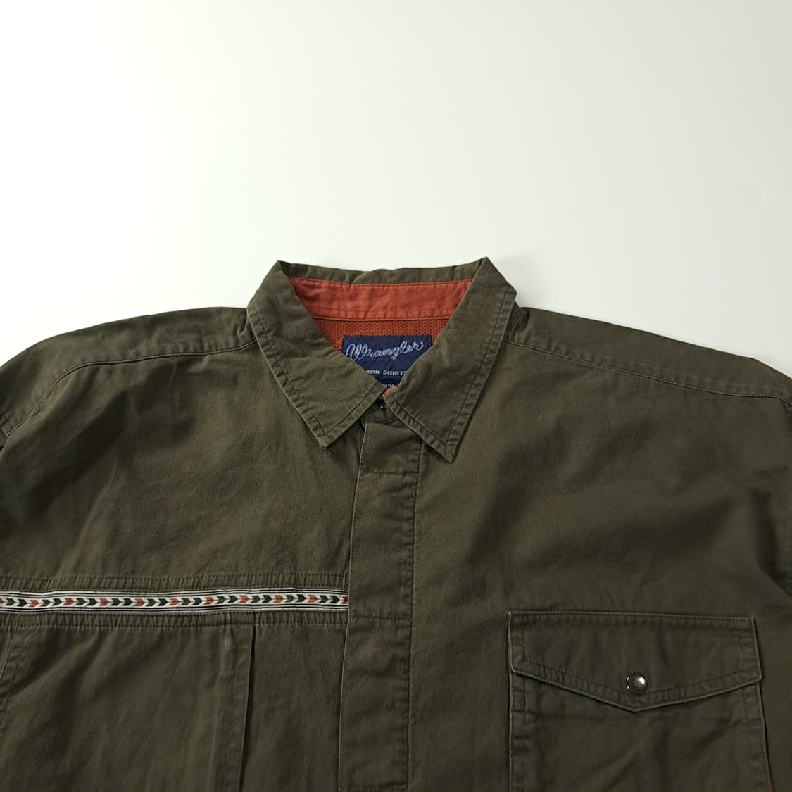 CK204 XL 랭글러 90s 다크올리브그린 웨스턴 셔츠 남방 상품이미지2