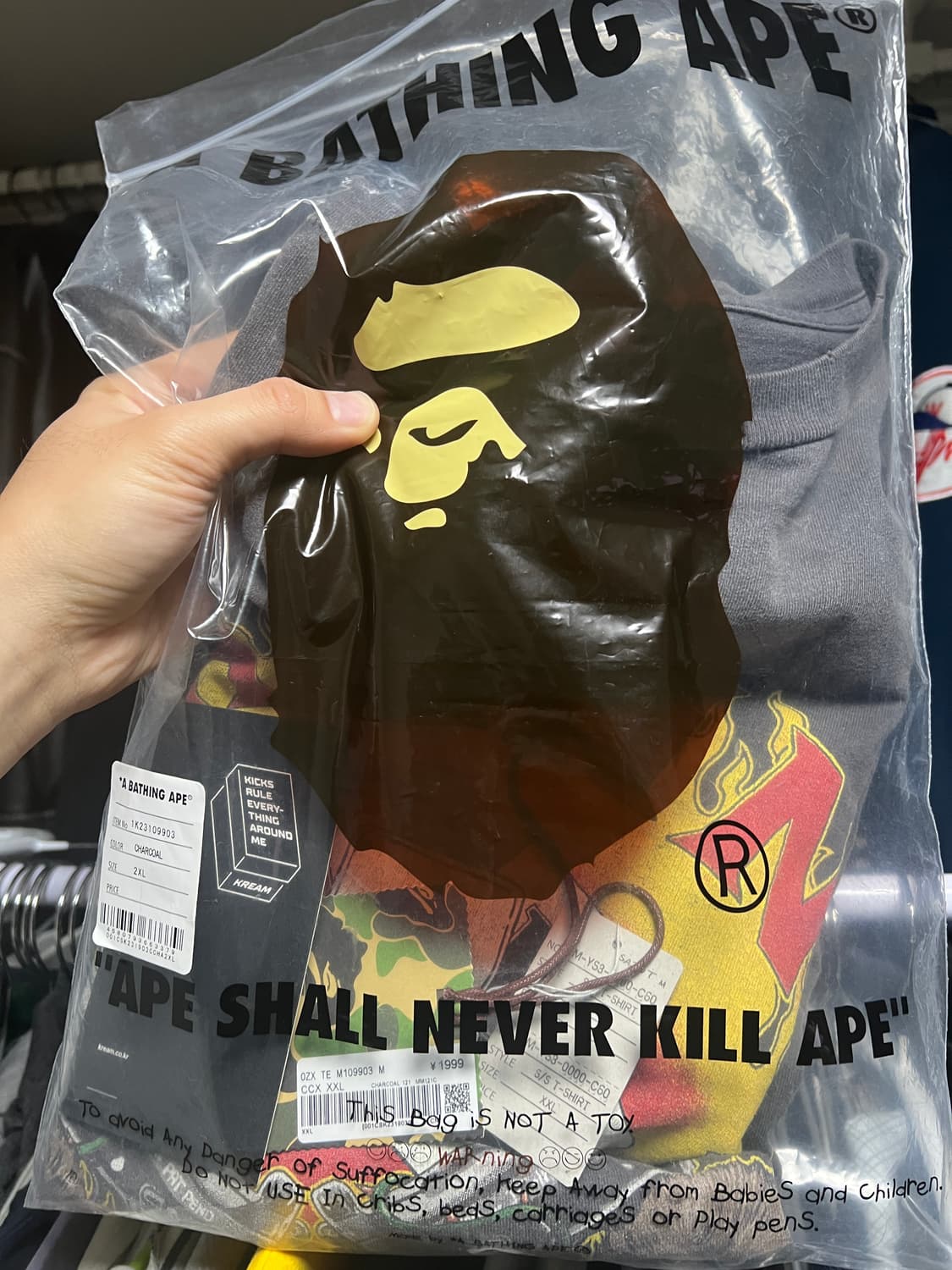 [XXL] 세인트미카엘x베이프 건즈 반팔 티셔츠 풀구성 상품이미지1