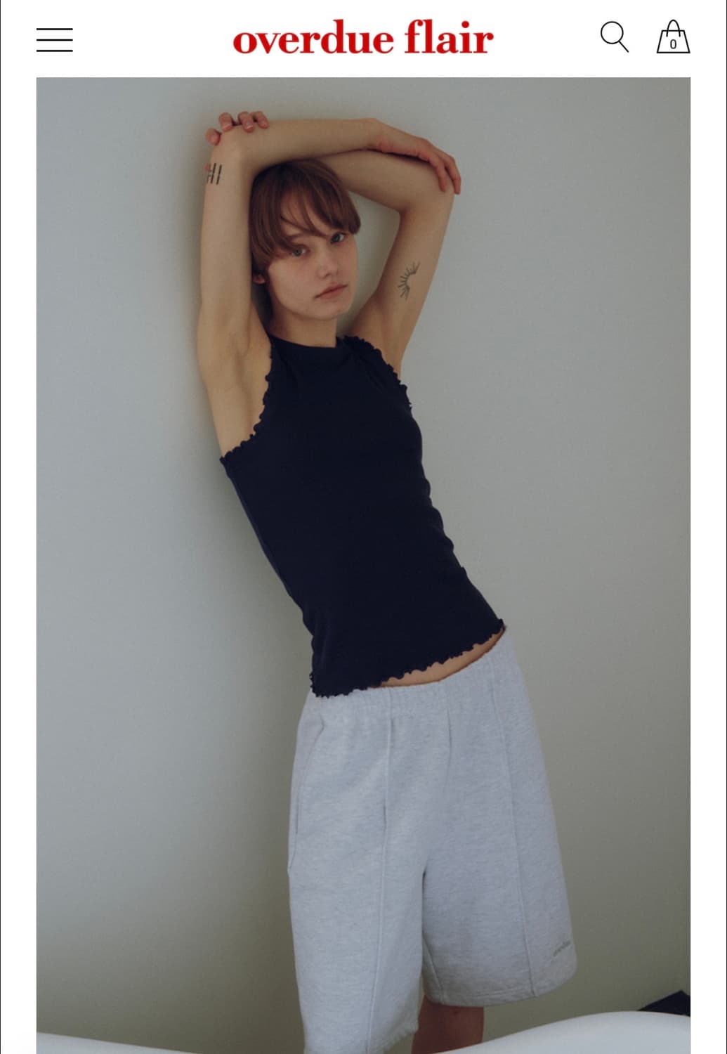 Overdue Flair 회색 트레이닝 반바지 상품이미지2
