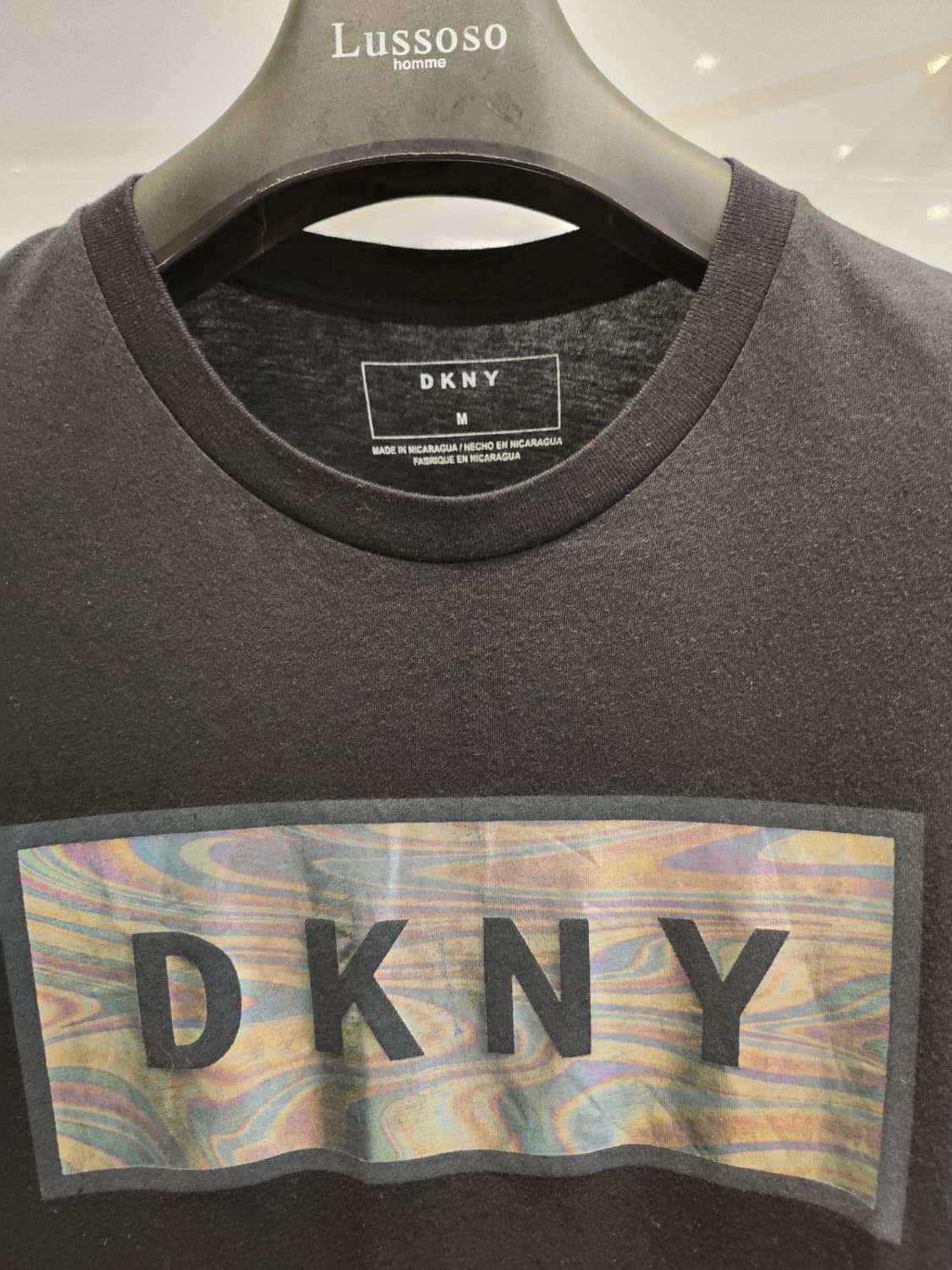 DKNY 블랙 로고반팔티 M 상품이미지3