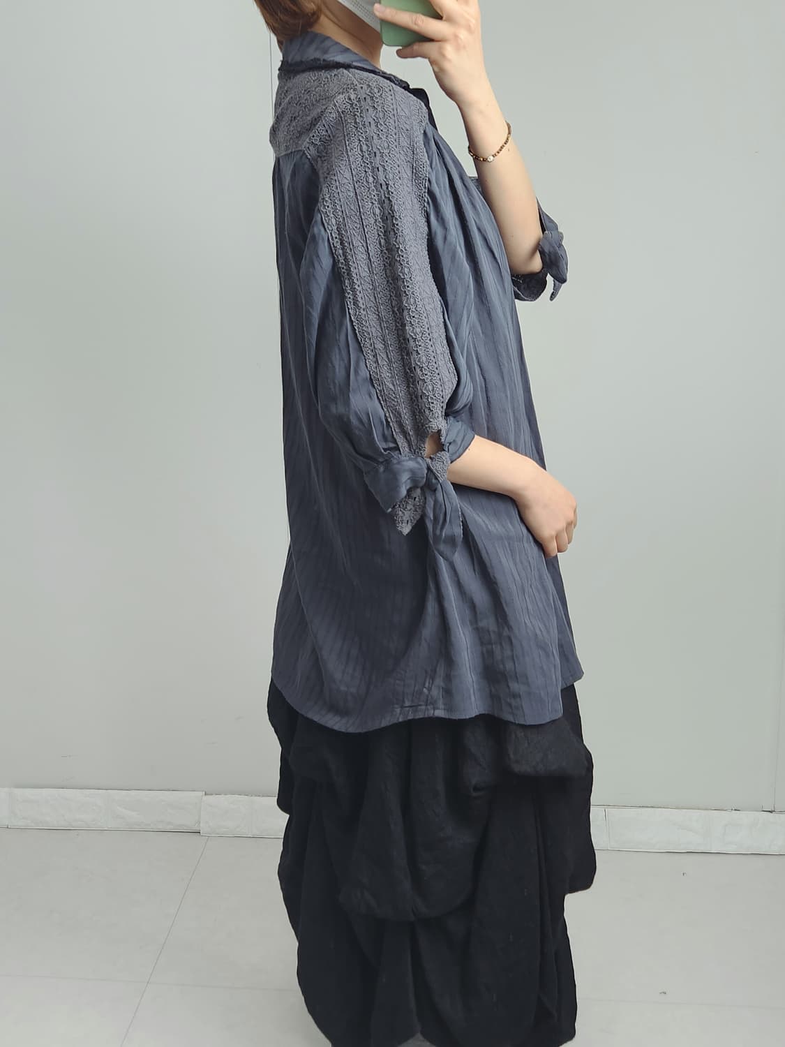 (AXES FEMME)레이어드 롱 블라우스 상품이미지4