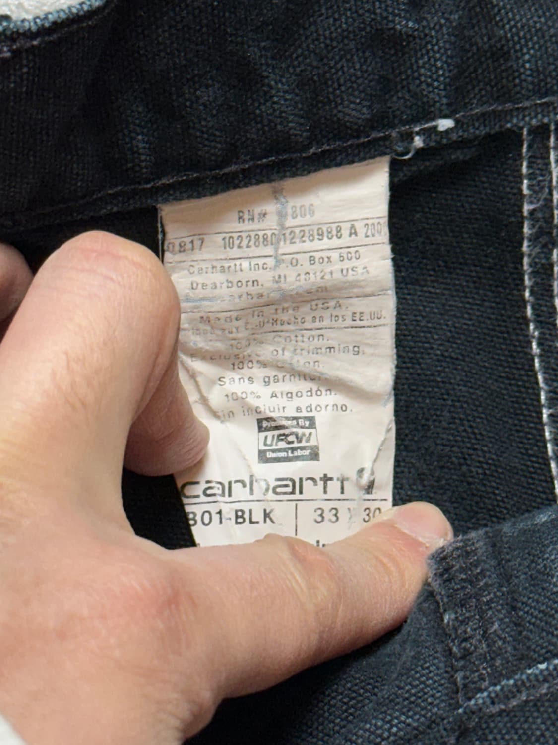 OG USA Made 칼하트 B01 더블니 팬츠 칼하트 썩블니 상품이미지9