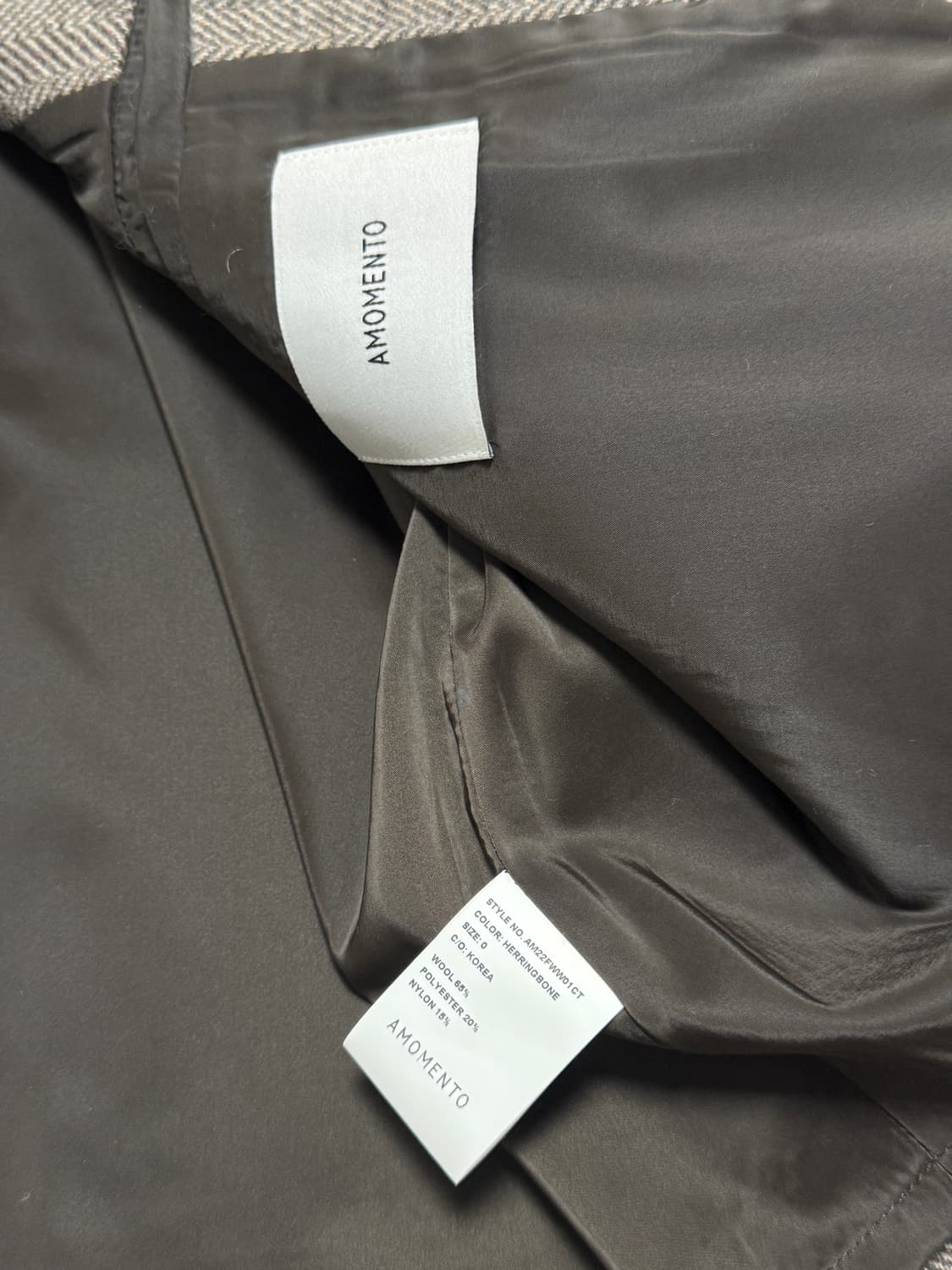 아모멘토 크롭 와이드 코트 브라운 상품이미지7