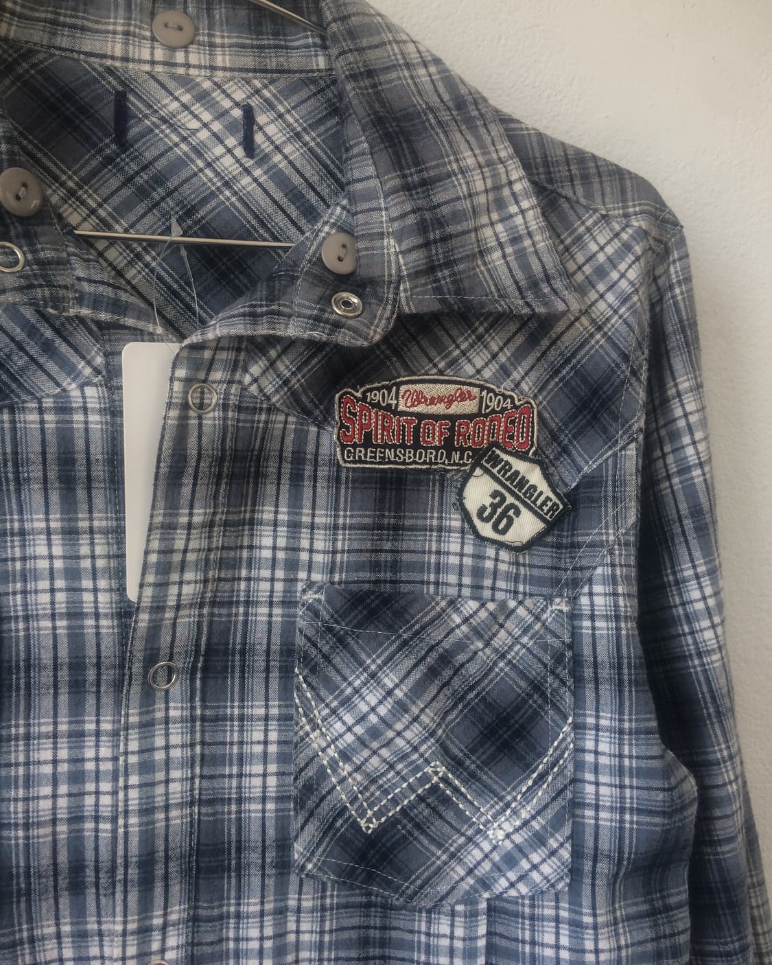 Patch point check pattern shirt 상품이미지3