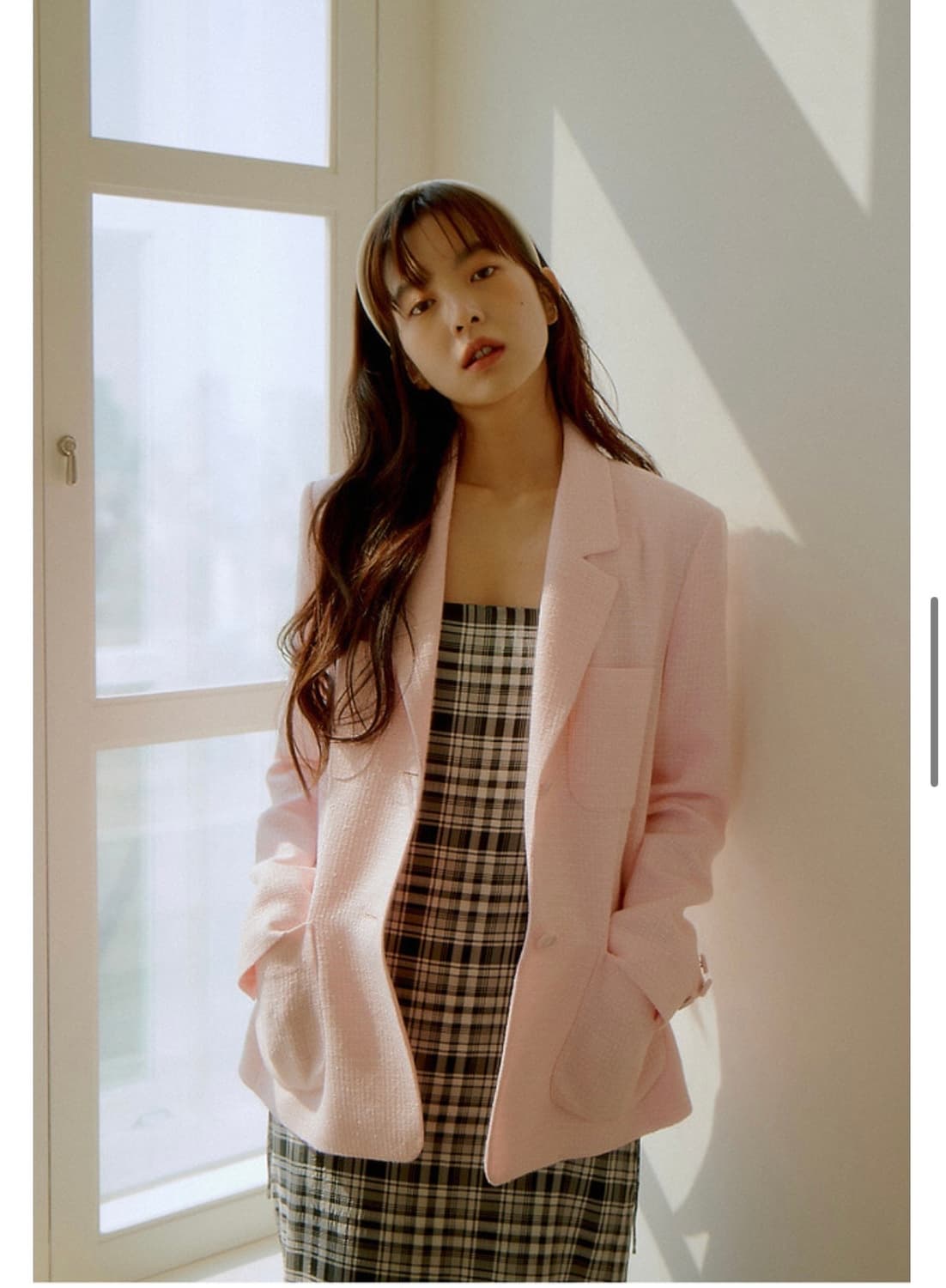 유어네임히얼 트위드 자켓 핑크 m사이즈 상품이미지1