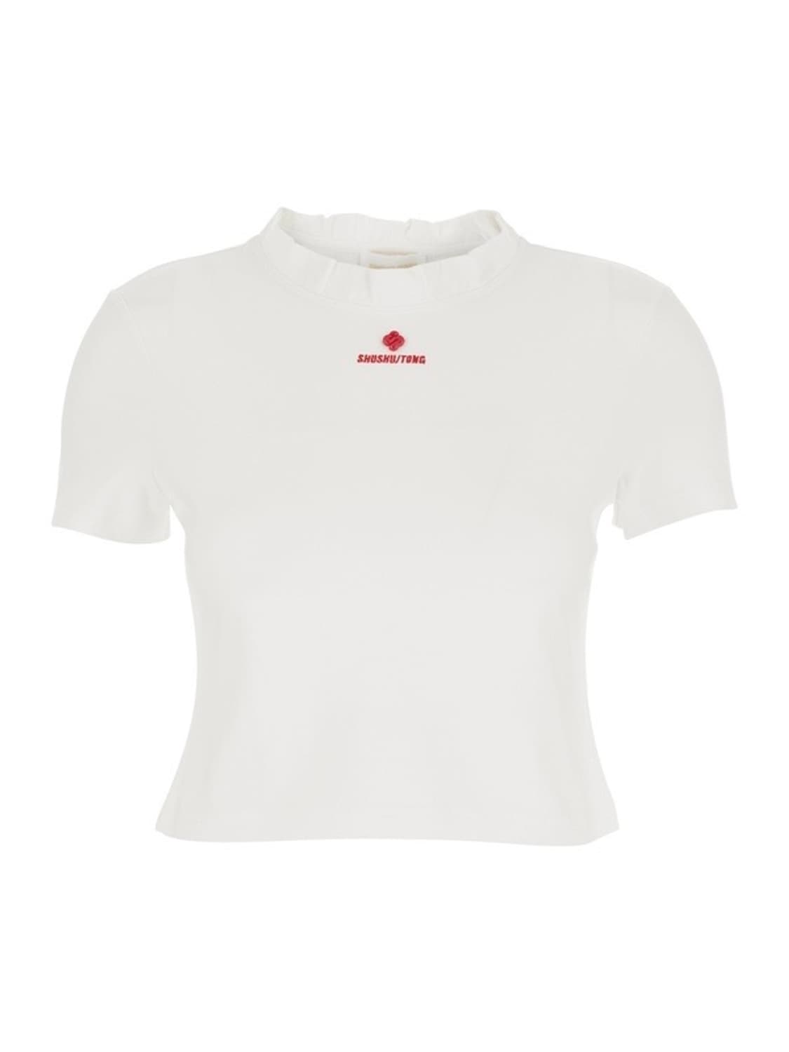 [6,8,10]슈슈통 26ss Wave 레이스 카라 티셔츠/화이트 상품이미지1