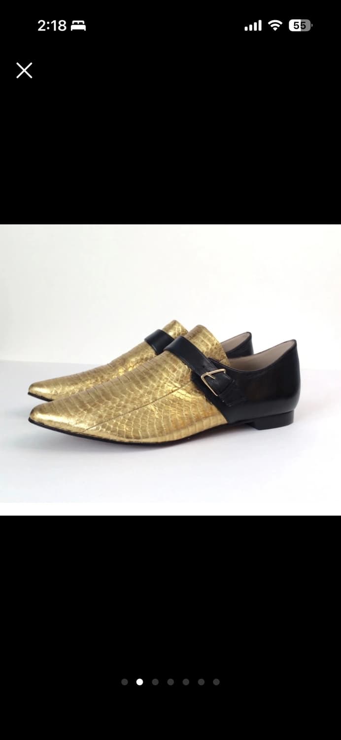 derek lam 금색 뱀피 구두 상품이미지3