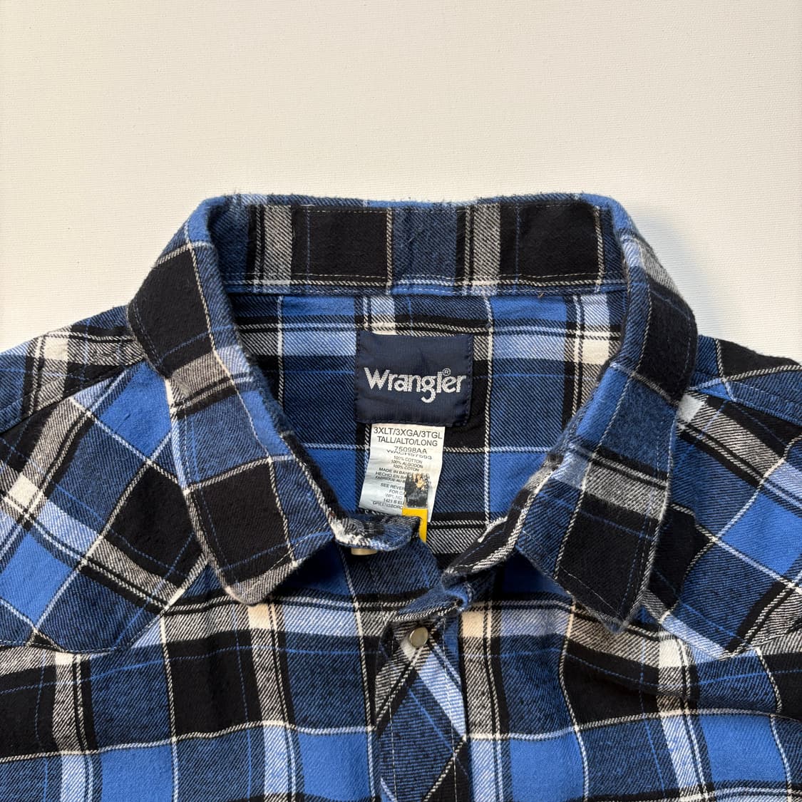 [XL] 랭글러 플란넬 셔츠 (blue/black) 상품이미지3