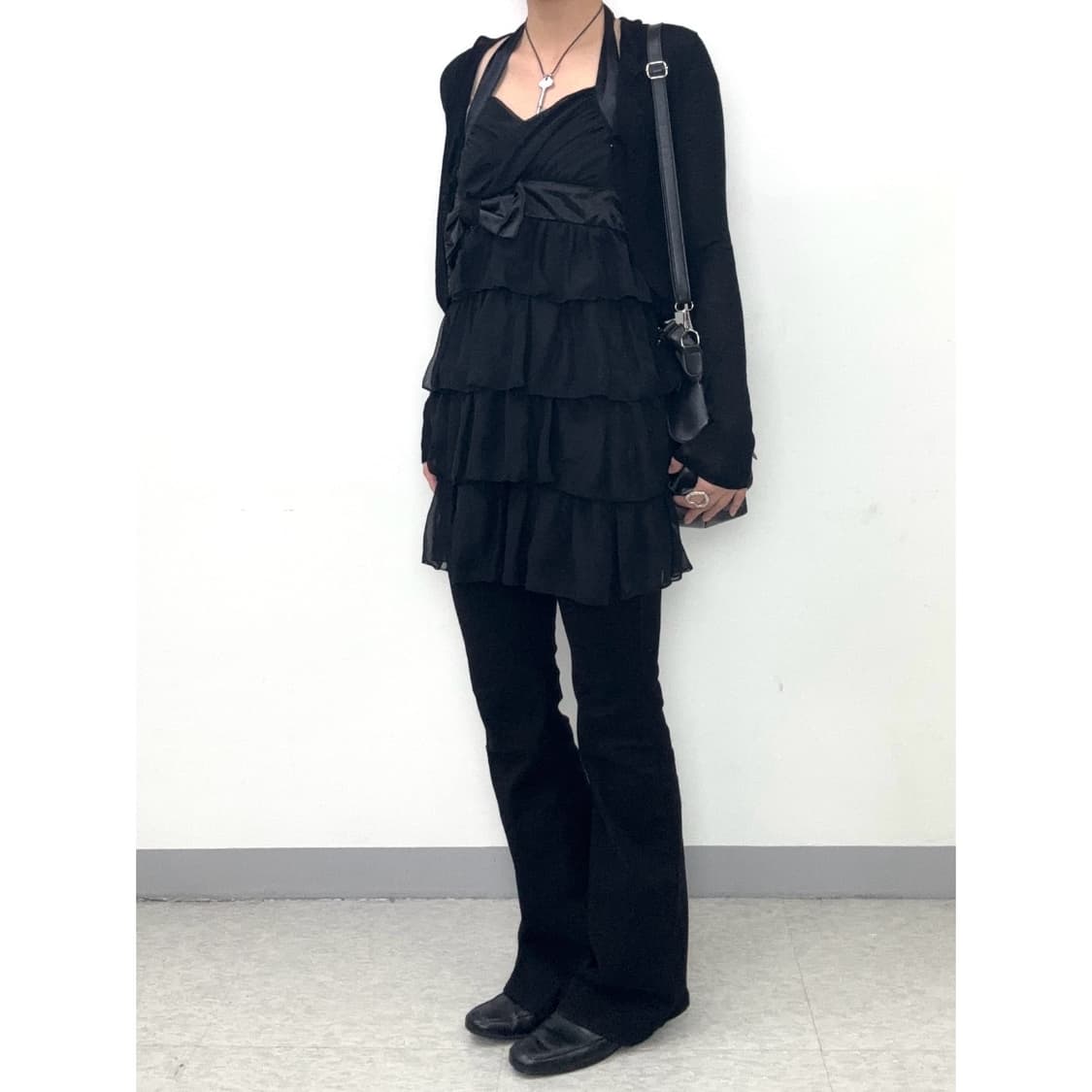 빈티지 블랙 크롭 가디건 상품이미지3