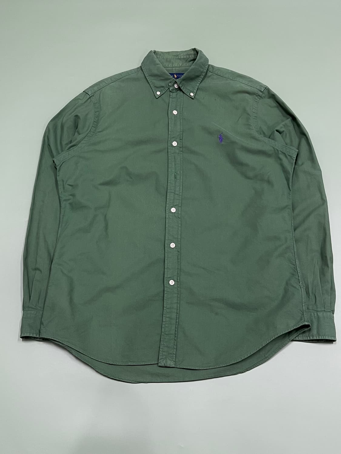 (M) 랄프로렌 옥스포드 셔츠 그린 상품이미지2