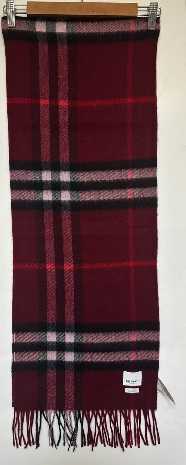 버버리 체크 캐시미어머플러 와인색 남여공용 상품이미지2