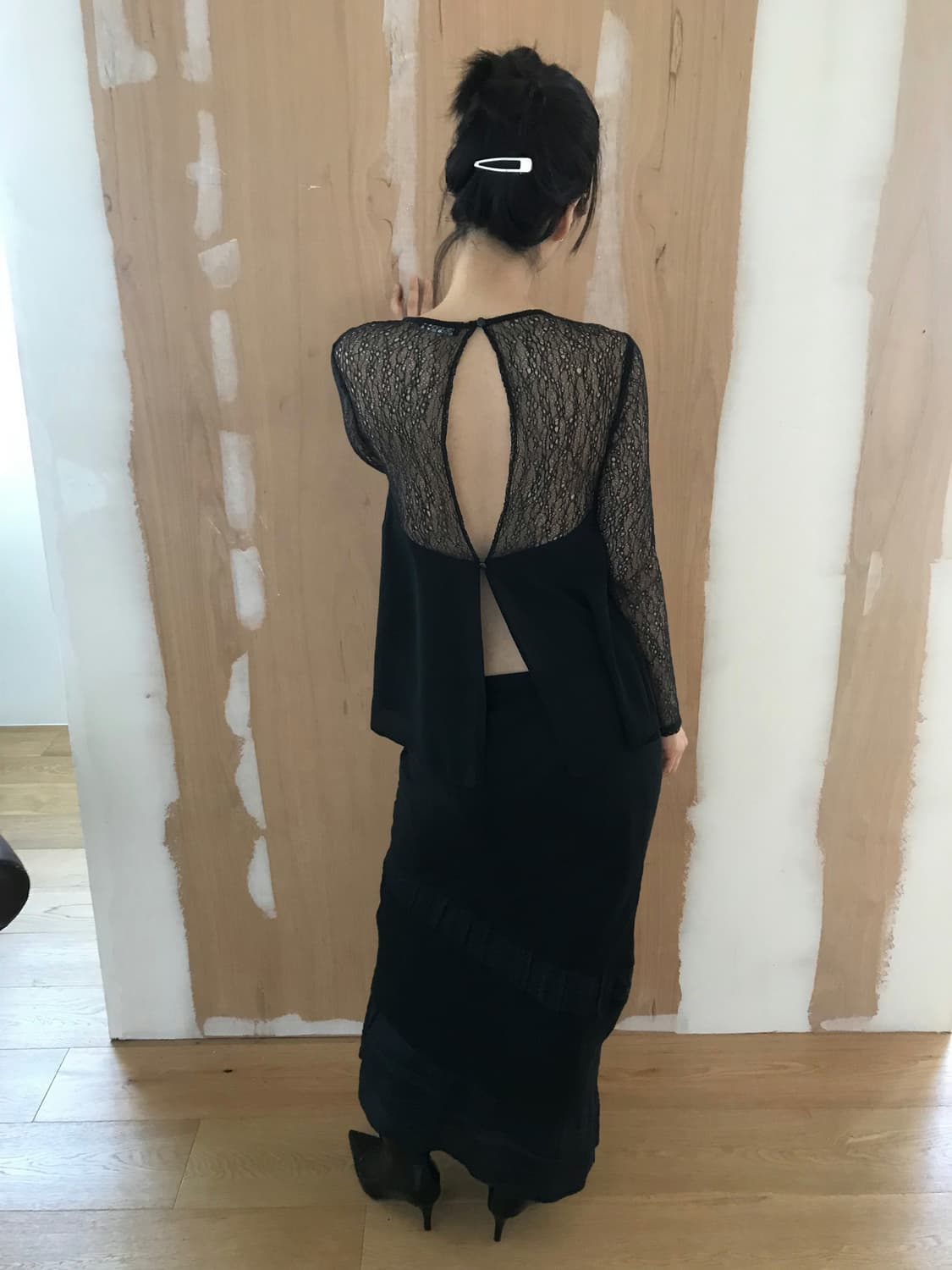 vintage black lace blouse 상품이미지2