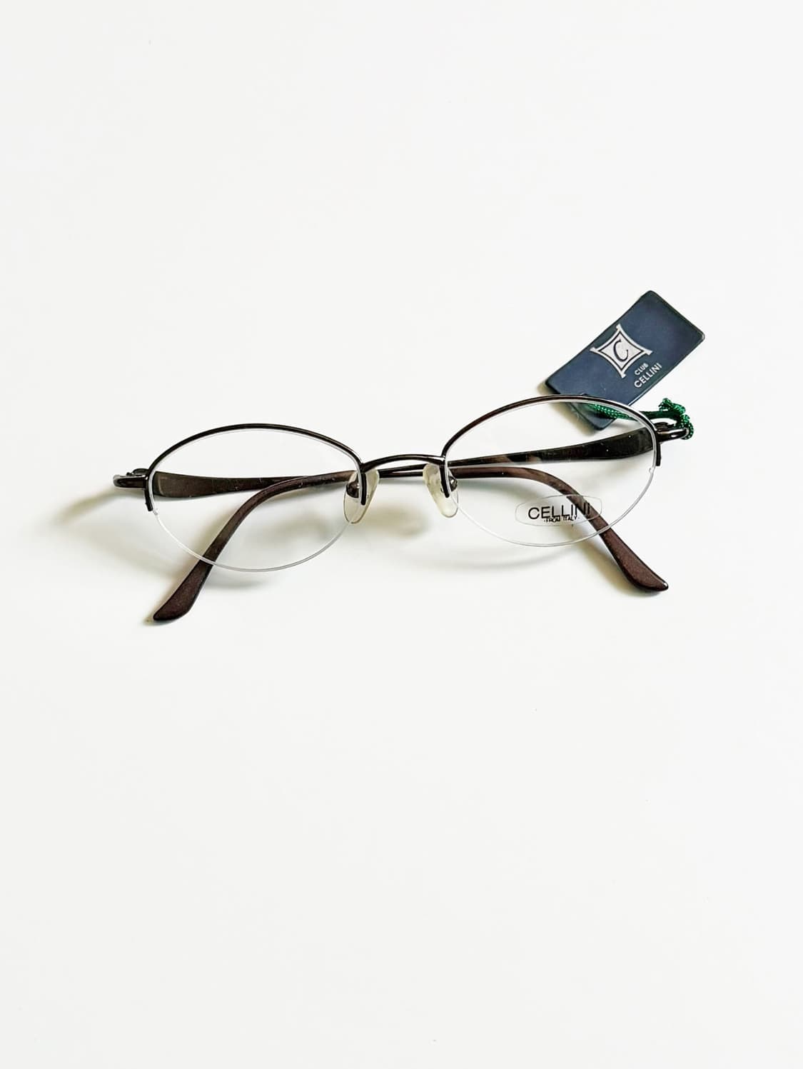 CELLINI ITALY 오벌 반무테 메탈 프레임 빈티지 안경 상품이미지1