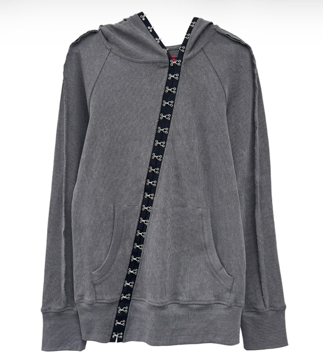 스틸레써디 다이애그널 훅 앤 아이 래글런 후디 그레이 상품이미지1